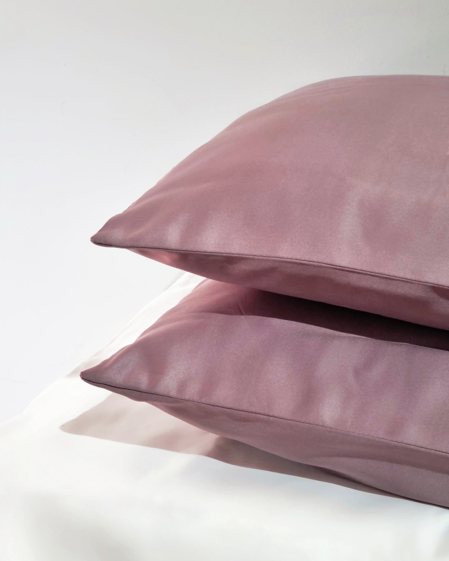 Purple king size satin pillowcase set