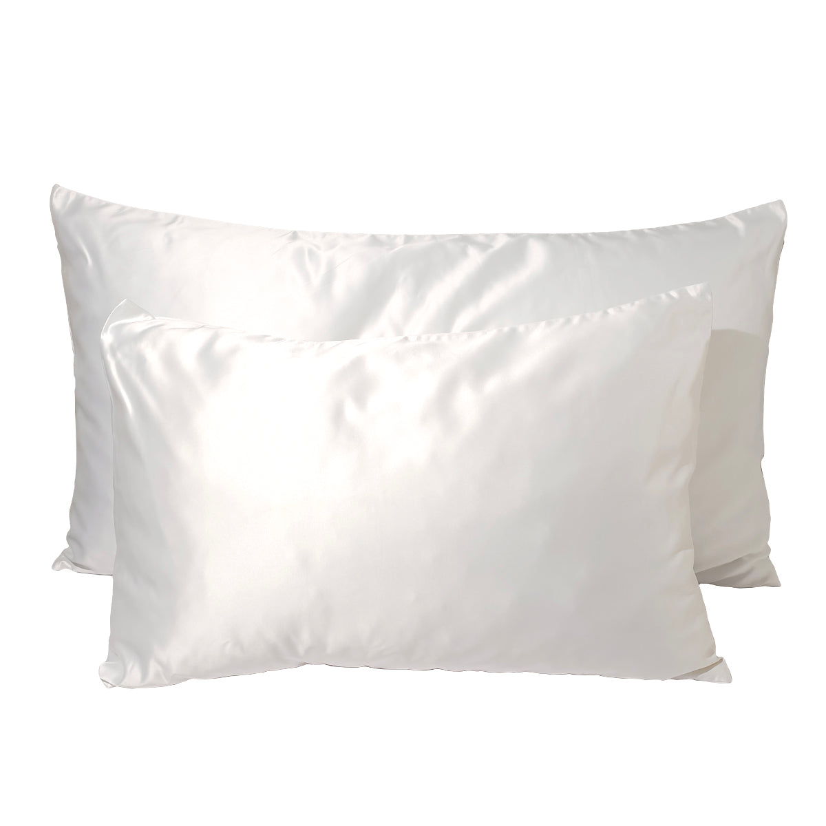 Pearl white king size satin pillowcase set