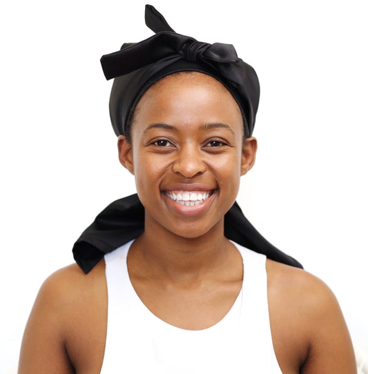 Black adult satin doek